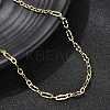 3MM Brass Textured Oval Link Chain Necklaces for Women Men NJEW-F355-01G-2