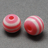 Round Striped Resin Beads X-RESI-R158-8mm-06-1