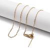 Ion Plating(IP) Adjustable 304 Stainless Steel Cable Chain Necklaces NJEW-K270-06G-1