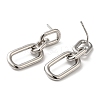 Rack Plating Brass Hollow Oval Dangle Stud Earrings for Women EJEW-Z019-13P-2