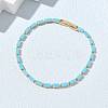 Synthetic Turquoise Tennis Bracelets KK-CBA964F-01G-02-2
