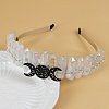 Hollow Triple Moon Metal with Raw Natural Quartz Wrapped Hair Hair Bands PW-WGCA1A6-06-1