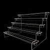 5-Layer Rectangle Acrylic Minifigures Organizer Display Risers ODIS-WH0038-38C-1