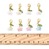 8Pcs 8 Colors Flower Acrylic Pendant Decorations HJEW-FS00034-04-5