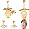 Alloy & Brass Wedding Photo Locket Pendant Decoration HJEW-WR00001-1