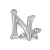 Brass Crystal Rhinestone Letter Links Connector Charms KK-S395-06P-N-1