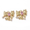 Brass Micro Pave Cubic Zirconia Pendants KK-E068-VF293-2