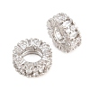 Brass Micro Pave Clear Cubic Zirconia European Beads KK-B186-20P-2
