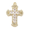 Brass Micro Pave Cubic Zirconia Pendants KK-P342-15G-02-1