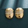304 Stainless Steel Rhinestone Stud Earrings for Women EJEW-L296-018G-1