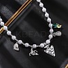 Brass Micro Pave Clear Cubic Zirconia Beaded Necklaces NJEW-Z059-05P-1