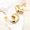 Brass Micro Pave Clear Cubic Zirconia Stud Earrings for Women EJEW-U056-01B-G-3