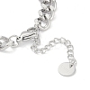 Non-Tarnish 304 Stainless Steel Cuban Link Chain Square Link Bracelets for Women BJEW-C071-06P-3