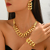 Vintage Alloy Chunky Link Choker Necklace & Earrings & Bracelet Set SY4880-3