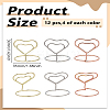 12Pcs 3 Colors Carbon Steel Place Card Holders AJEW-LP0010-25-2