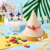 12Pcs 6 Colors Opaque Resin & Walnut Wood Connector Charms RESI-TA0002-70-7