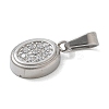 Ion Plating(IP) 304 Stainless Steel Micro Pave Cubic Zirconia Pendants STAS-Z107-02P-02-2
