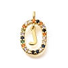 Brass Micro Pave Cubic Zirconia Pendants ZIRC-P123-01G-J02-1