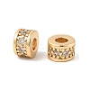 Brass Micro Pave Cubic Zirconia Beads KK-R219-24G-1