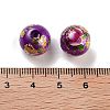 Flower Picture Printed Glass Round Beads GLAA-J087-12mm-B08-3