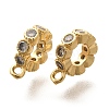 Flat Round Rack Plating Brass Micro Pave Cubic Zirconia Tube Bails KK-H508-08G-1