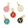 Real 18K Gold Plated Brass Enamel Charms KK-L216-001G-A-1