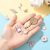 10Pcs 10 Styles Light Gold Plated Alloy Enamel Pendants ENAM-YW0006-29-4