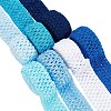 BENECREAT 14M 7 Style Blue Series Elastic Crochet Headband Ribbon OCOR-BC0005-36-1