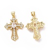 Brass Cubic Zirconia Pendants ZIRC-I062-31G-2