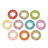 Baking Paint and Golden Metal Enlaced Glass Beads DGLA-T004-13M-1
