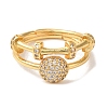 Adjustable Brass Micro Pave Cubic Zirconia Rings for Women RJEW-G325-03G-C-2