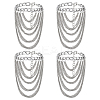 4Pcs Alloy Multi-Layered Chain Tassel High Heel Decor Anklets for Women AJEW-PH0007-78P-1