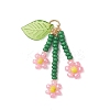 Glass Seed Beaded Flower Pendants PALLOY-MZ01194-02-1