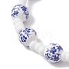 Handmade Flower Printed Porcelain Ceramic Glass Beaded Bracelets for Women BJEW-MZ00291-4