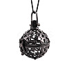 Rack Plating Brass Cage Pendants KK-S751-074B-2