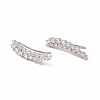 Brass Micro Pave Cubic Zirconia Stud Crawler Earrings EJEW-H091-32P-1