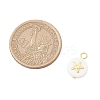 3Pcs 3 Styles Natural Freshwater Shell Flat Round Charms PALLOY-JF04018-02-2
