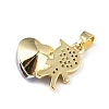 Real 18K Gold Plated Rack Plating Brass Micro Pave Clear Cubic Zirconia Pendants KK-C015-21G-05-3