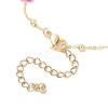 Brass Glass Flower Link Bracelets for Women BJEW-JB12383-5