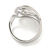 Non-Tarnish Hollow Heart 304 Stainless Steel Open Cuff Finger Rings for Women RJEW-P114-08P-3