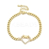 Brass Micro Pave Clear Cubic Zirconia Link Bracelets BJEW-Z082-03G-02-4