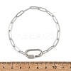 304 Stainless Steel Paperclip Chains Bracelets with Screw Carabiner Lock for Women BJEW-JB14206-4