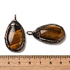 Natural Tiger Eye Pendants G-K381-05R-06-3