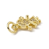 Brass Micro Pave Cubic Zirconia Charms ZIRC-F132-20G-3