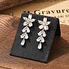 Brass Clear Cubic Zirconia Stud Earrings EJEW-D301-06G-03-3