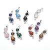 Natural & Synthetic Mixed Stone Kitten Pendants G-J386-E-1