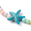 Beach Starfish Synthetic Turquoise Link Bracelets BJEW-JB10238-04-2