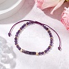 Natural Amethyst Braided Bead Bracelets BJEW-JB11241-01-1