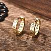 Clear Cubic Zirconia Star Hoop Earrings EJEW-K093-22G-3