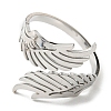 Non-Tarnish 304 Stainless Steel Double Wing Open Cuff Ring RJEW-F149-01P-2